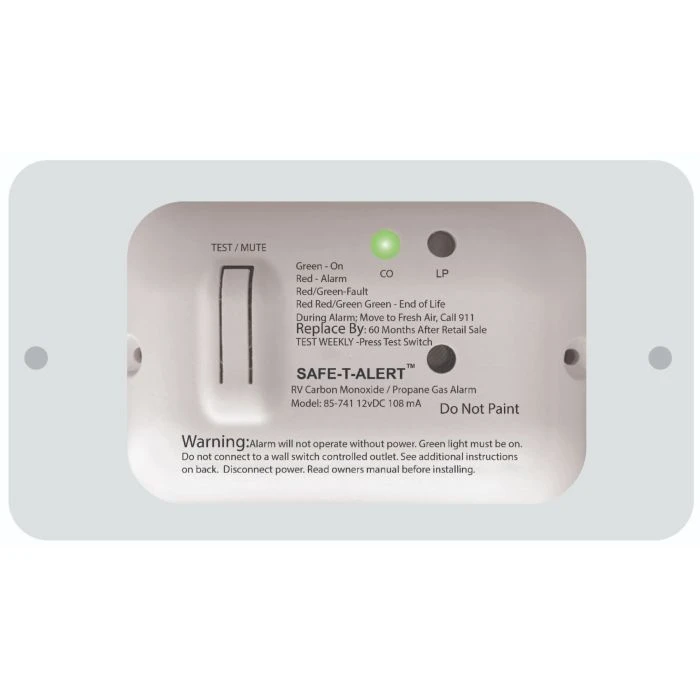 MTI Industry Safe-T-Alert White Universal Slim Line Dual CO/Propane Alarm 1 MTI Industry Safe-T-Alert White Universal Slim Line Dual CO/Propane Alarm