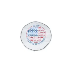 Camco Life Is Better At The Campsite RV 29" Spare Tire Cover- White Vinyl, Patriotic RVs