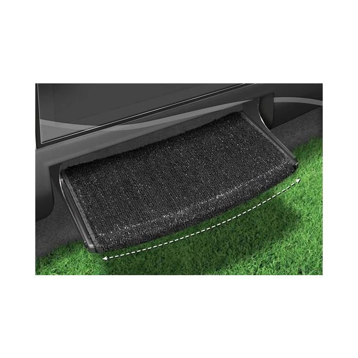 Prest-O-Fit Black 22" Wraparound Radius RV Step Rug 1 Prest-O-Fit Black 22" Wraparound Radius RV Step Rug