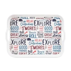 Camco Life Is Better At The Campsite Melamine RV Serving Tray, Graffiti Design