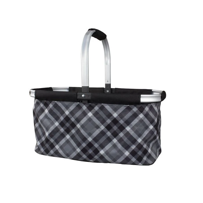Camp Casual Picnic Basket - Grey Plaid 1 Camp Casual Picnic Basket - Grey Plaid