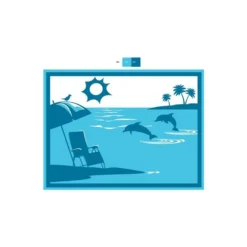 Faulkner 9' X 12' Beach And Dolphin Design Patio Mat