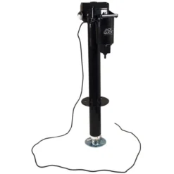 Quick Products Jack Quick Black 3250lb Electric Tongue Jack With Dual Lights And Adjustable Foot