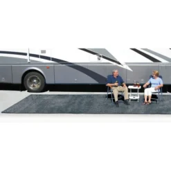 Prest-O-Fit Stone Gray 8' X 20' Outdoor Patio Rug