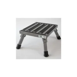 Safety Step Small Folding Aluminum 11" X 14" Platform Step, Silver Vein